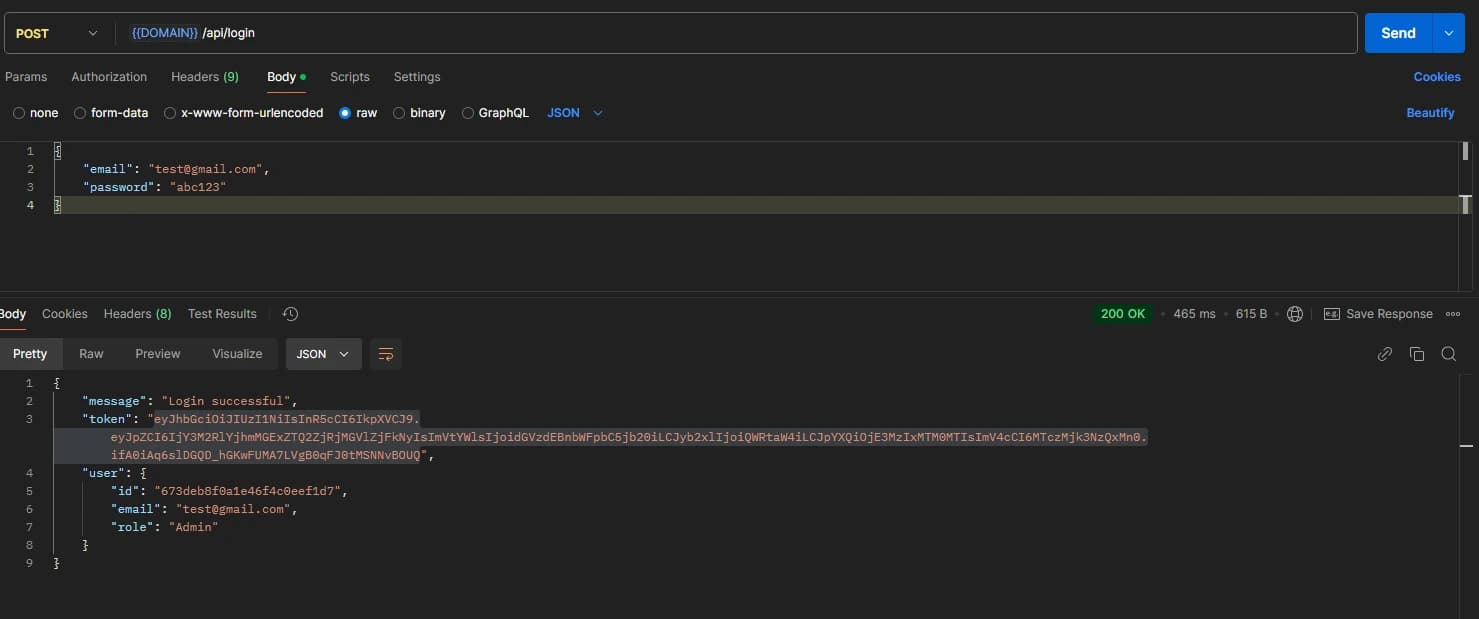 Login using Postman - Techieonix